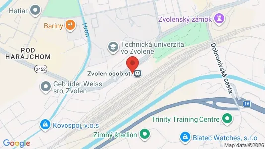 Commercial properties for rent i Zvolen - kort over placeringen