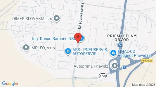 Nieruchomości komercyjne Do wynajęcia i Prievidza - kort over placeringen