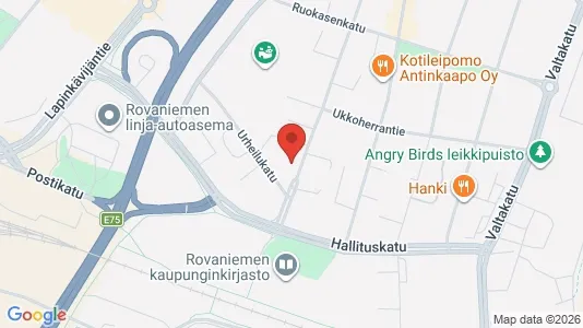 Commercial properties for rent i Rovaniemi - kort over placeringen