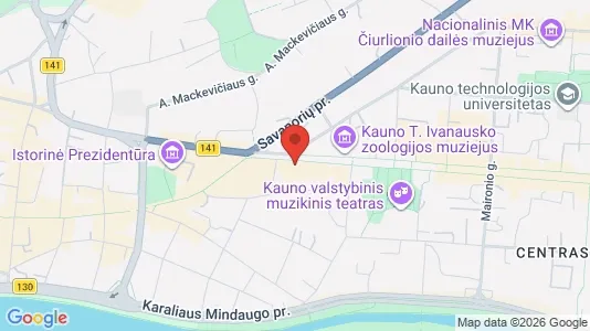 Kontorlokaler til leje i Kaunas - kort over placeringen