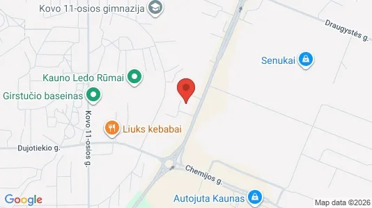 Kontorlokaler til leje i Kaunas - kort over placeringen