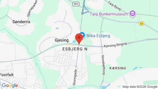 Sklepy Do wynajęcia i Esbjerg N - kort over placeringen