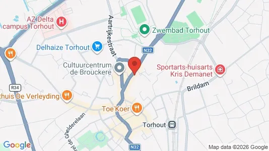 Toimistotilat Vuokrattavana i Torhout - kort over placeringen