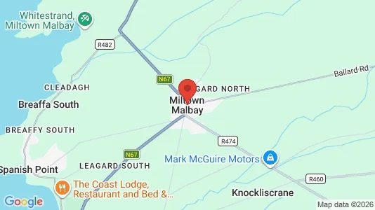 Commercial properties for rent i Milltown Malbay - kort over placeringen