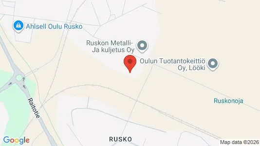 Værkstedslokaler til leje i Oulu - kort over placeringen