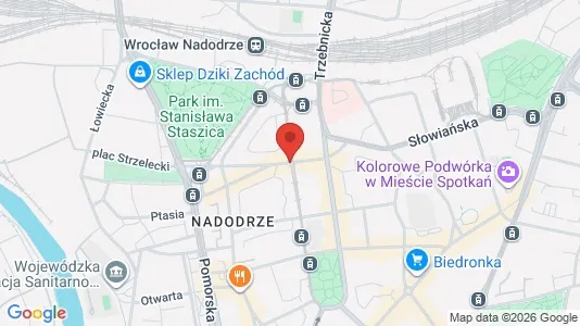 Kontorlokaler til leje i Wrocław - kort over placeringen