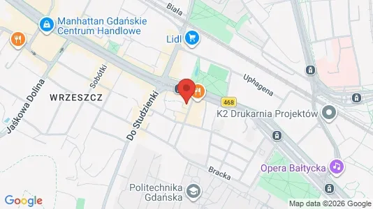 Kontorer til leie i Gdańsk - kort over placeringen
