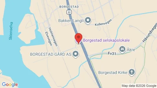 Kontorlokaler til leje i Skien - kort over placeringen