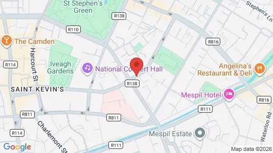 Kontorer til leie i Dublin 2 - kort over placeringen