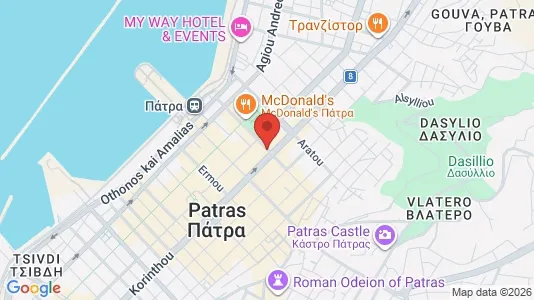 Propiedades comerciales En alquiler i Patras - kort over placeringen