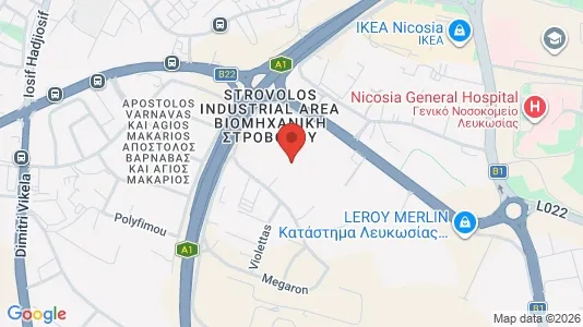 Magazyny Na sprzedaż i Nikozja Strovolos - kort over placeringen