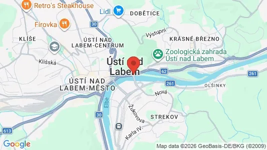 Lokaler til leje i Ústí nad Labem - kort over placeringen