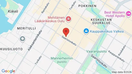 Liikekiinteistöt Vuokrattavana i Oulu - kort over placeringen