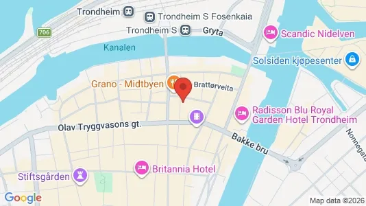 Kantorruimte te huur i Trondheim Midtbyen - kort over placeringen