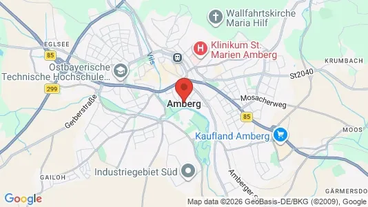 Restauracje Do wynajęcia i Amberg - kort over placeringen