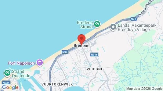 Shops for sale i Bredene - kort over placeringen