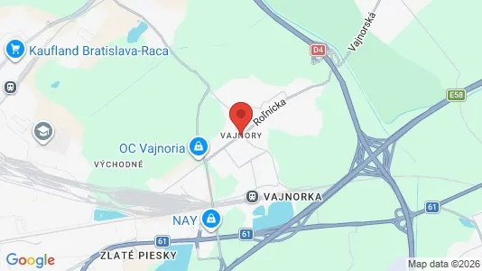 Commercial properties for rent i Bratislava Vajnory - kort over placeringen