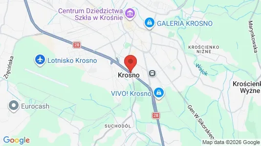 Nieruchomości komercyjne Na sprzedaż i Krosno - kort over placeringen