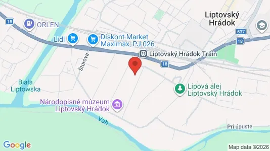 Nieruchomości komercyjne Na sprzedaż i Liptovský Mikuláš - kort over placeringen