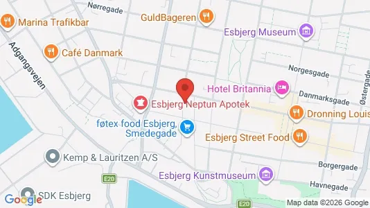 Lokaler til leje i Esbjerg Centrum - kort over placeringen