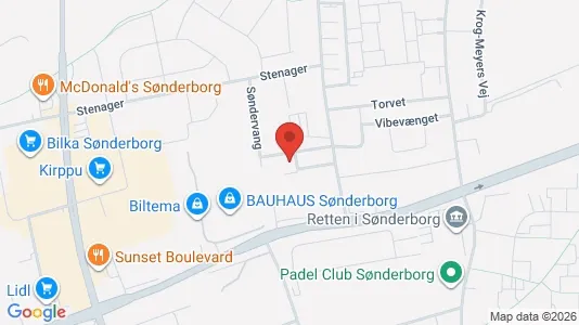 Magazyny Do wynajęcia i Sønderborg - kort over placeringen