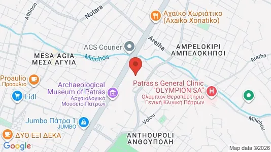 Lokaler til salgs i Patras - kort over placeringen