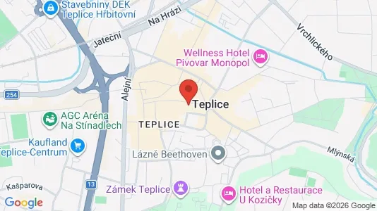 Lokale biurowe Do wynajęcia i Teplice - kort over placeringen