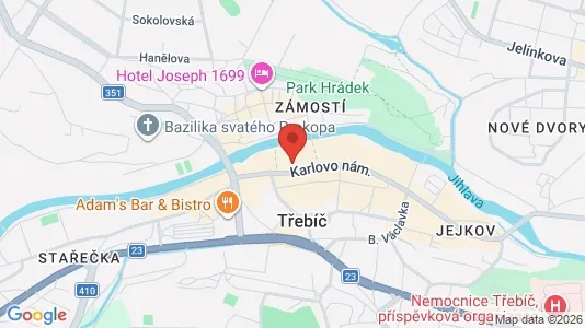 Lokale biurowe Do wynajęcia i Třebíč - kort over placeringen