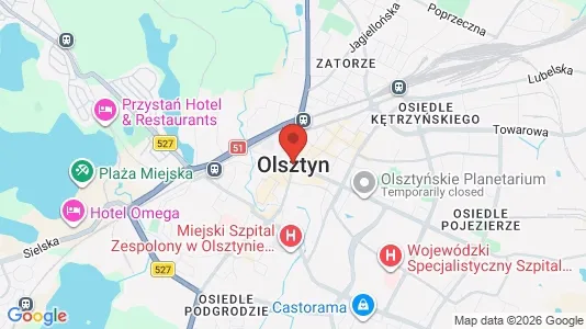 Gewerbeflächen zur Miete i Olsztyn - kort over placeringen