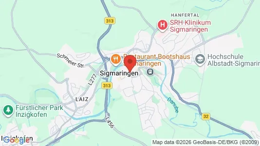 Gewerbeflächen zur Miete i Sigmaringen - kort over placeringen