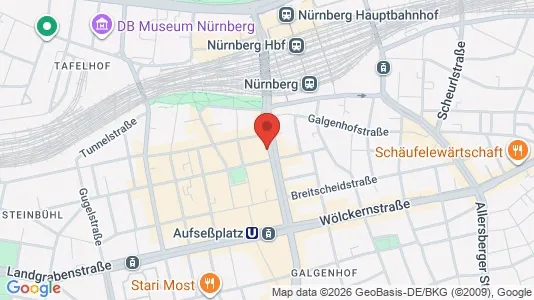 Nieruchomości komercyjne Do wynajęcia i Nuremberg - kort over placeringen