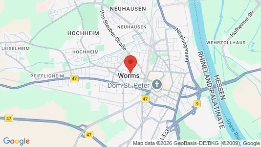 Lokale biurowe Do wynajęcia i Worms - kort over placeringen