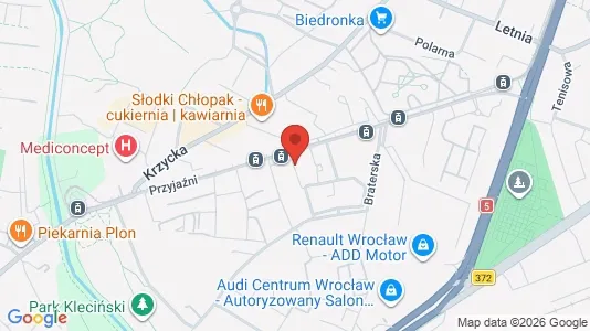 Gewerbeflächen zur Miete i Wrocław - kort over placeringen