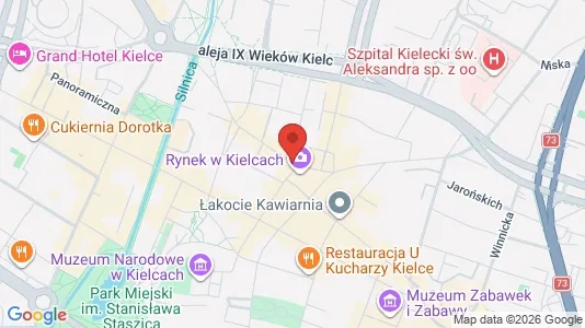 Lokaler til leje i Kielce - kort over placeringen