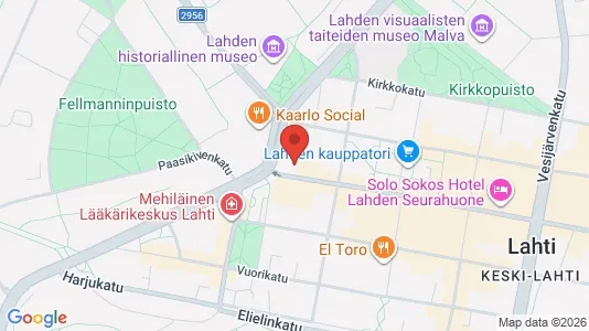 Commercial properties for rent i Lahti - kort over placeringen