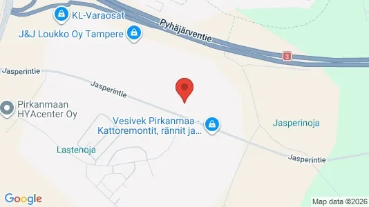Værkstedslokaler til leje i Pirkkala - kort over placeringen