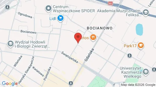 Kontorlokaler til leje i Bydgoszcz - kort over placeringen