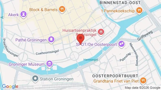 Kontorlokaler til leje i Groningen - kort over placeringen