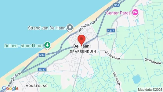 Butikslejemål til leje i De Haan - Foto fra Google Street View