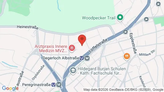Espacios de oficina En alquiler i Stuttgart Degerloch - kort over placeringen
