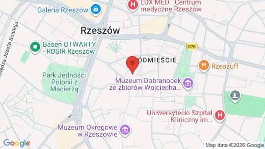 Toimistotilat Vuokrattavana i Rzeszów - kort over placeringen