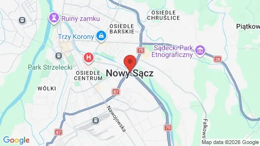Sklepy Do wynajęcia i Nowosądecki - kort over placeringen
