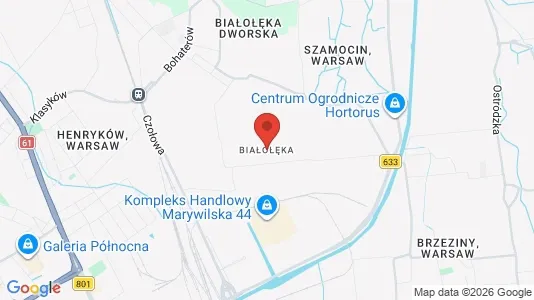 Ladenlokale zur Miete i Warschau Białołęka – Foto von Google Street View
