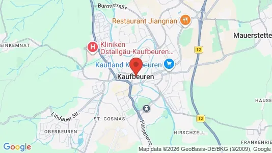 Nieruchomości komercyjne Na sprzedaż i Kaufbeuren - kort over placeringen