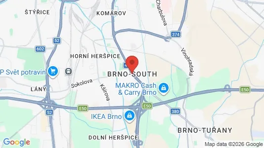 Commercial properties for rent i Brno-Jih - kort over placeringen