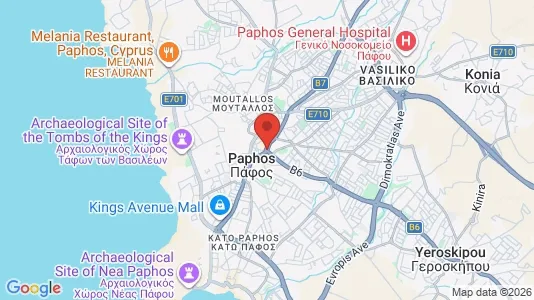 Liikekiinteistöt Myynnissä i Paphos - kort over placeringen