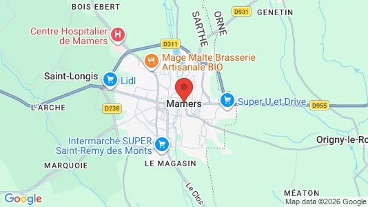 Commercial properties for sale i Mamers - kort over placeringen