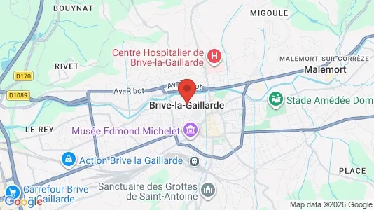 Commercial properties for sale i Brive-la-Gaillarde - kort over placeringen