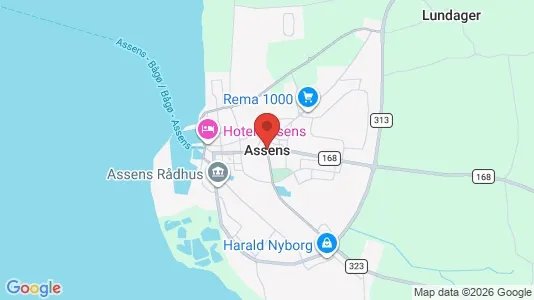 Propiedades comerciales En venta i Assens - kort over placeringen