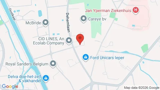 Lagerlokaler til leje i Ieper - kort over placeringen